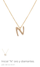 Cargar imagen en el visor de la galería, Gargantilla Dijes Iniciales con Diamante
