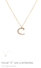 Cargar imagen en el visor de la galería, Gargantilla Dijes Iniciales con Diamante
