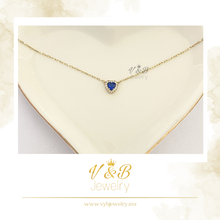 Cargar imagen en el visor de la galería, Gargantilla Corazón Zirconia Azul
