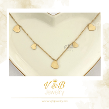 Cargar imagen en el visor de la galería, Gargantilla Corazones Planos -14K

