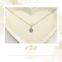 Cargar imagen en el visor de la galería, Gargantilla de Ojo con Zirconias -14K

