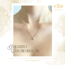 Cargar imagen en el visor de la galería, Gargantilla Dos Zirconias - 14K
