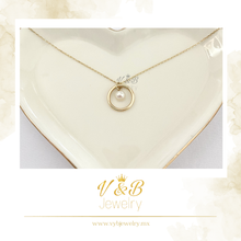 Cargar imagen en el visor de la galería, Gargantilla Círculo con Perla - 14K
