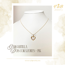 Cargar imagen en el visor de la galería, Gargantilla Dos Corazones - 14K
