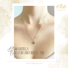 Cargar imagen en el visor de la galería, Gargantilla de Ojo con Zirconias -14K
