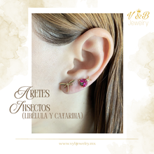 Cargar imagen en el visor de la galería, Aretes Libélula y Catarina
