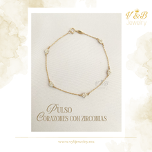 Cargar imagen en el visor de la galería, Pulso de Corazones con Zirconias
