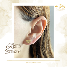 Cargar imagen en el visor de la galería, Aretes Corazón y Estrella
