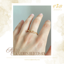 Cargar imagen en el visor de la galería, Anillo Corazones Verticales
