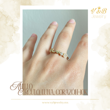 Cargar imagen en el visor de la galería, Anillo Circulo, Luna, Corazón y Estrella
