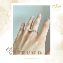 Cargar imagen en el visor de la galería, Anillo Baguette Blanco
