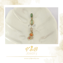 Cargar imagen en el visor de la galería, Charm Hoja y Flores - Dije para Pulsera Estilo Pandora
