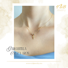 Cargar imagen en el visor de la galería, Gargantilla Cruz y Aros

