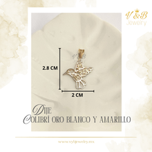 Cargar imagen en el visor de la galería, Dije Colibrí Oro Blanco y Amarillo
