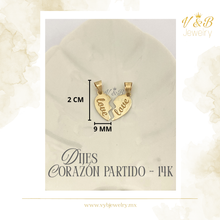 Cargar imagen en el visor de la galería, Dijes Corazón Partido - 14K
