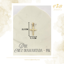 Cargar imagen en el visor de la galería, Dije Cruz Diamantada - 14K
