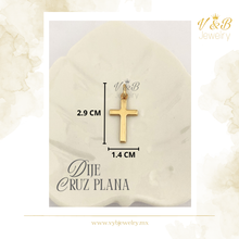 Cargar imagen en el visor de la galería, Dije Cruz Plana - 18K
