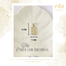 Cargar imagen en el visor de la galería, Dije Carta Con Zirconias
