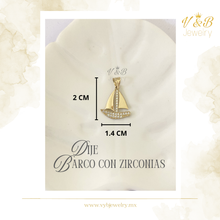 Cargar imagen en el visor de la galería, Dije Barco con Zirconias
