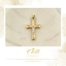 Cargar imagen en el visor de la galería, Dije Cruz Inflada con Cristo en O. Blanco
