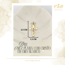 Cargar imagen en el visor de la galería, Dije Cruz Plana con Cristo en O. Blanco
