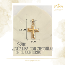 Cargar imagen en el visor de la galería, Dije Cruz con Zirconias en el Contorno

