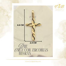 Cargar imagen en el visor de la galería, Dije Cruz con Zirconias Negras
