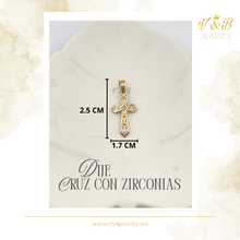Cargar imagen en el visor de la galería, Dije Cruz con Zirconias
