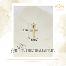 Cargar imagen en el visor de la galería, Dije Silueta de Cruz Diamantada
