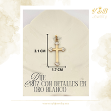Cargar imagen en el visor de la galería, Dije Cruz Con Detalles en O. Blanco
