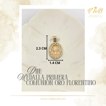 Cargar imagen en el visor de la galería, Dije Medalla Primera Comunión Oro Florentino
