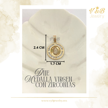 Cargar imagen en el visor de la galería, Dije Medalla Virgen con Zirconias
