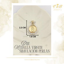 Cargar imagen en el visor de la galería, Dije Medalla Virgen Simulación Perlas
