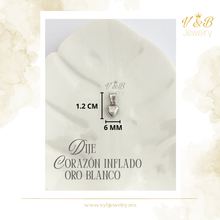 Cargar imagen en el visor de la galería, Dije Corazón Inflado Oro Blanco
