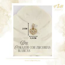 Cargar imagen en el visor de la galería, Dije Corazón Zirconias Blancas
