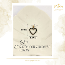Cargar imagen en el visor de la galería, Dije Corazón con Zirconias Negras
