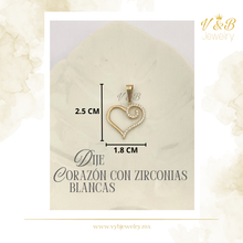 Cargar imagen en el visor de la galería, Dije Corazón Zirconias Blancas
