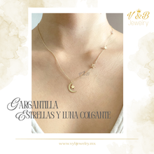 Cargar imagen en el visor de la galería, Gargantilla Estrellas y Luna Colgante
