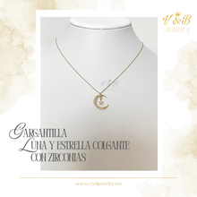 Cargar imagen en el visor de la galería, Gargantilla Luna y Estrella Colgante
