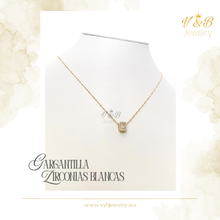 Cargar imagen en el visor de la galería, Gargantilla Zirconias Blancas - Baguette
