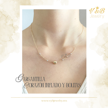 Cargar imagen en el visor de la galería, Gargantilla Corazón Inflado y Bolitas

