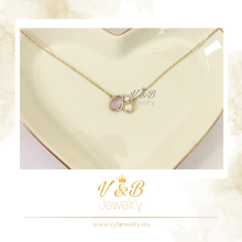 Cargar imagen en el visor de la galería, Gargantilla Zirconia Morada y Corazón
