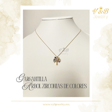 Cargar imagen en el visor de la galería, Gargantilla Árbol con Zirconias de Colores
