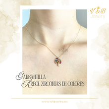 Cargar imagen en el visor de la galería, Gargantilla Árbol con Zirconias de Colores
