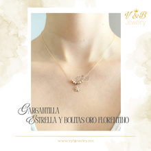 Cargar imagen en el visor de la galería, Gargantilla Estrella y Bolitas Oro Florentino
