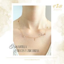 Cargar imagen en el visor de la galería, Gargantilla Cruces y Zirconias
