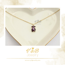 Cargar imagen en el visor de la galería, Gargantilla Oso Morado Swarovski
