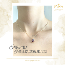 Cargar imagen en el visor de la galería, Gargantilla Oso Morado Swarovski
