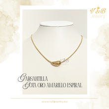 Cargar imagen en el visor de la galería, Gargantilla de Gota Oro Amarillo Espiral
