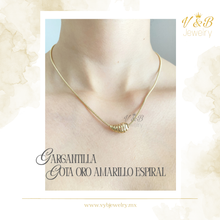 Cargar imagen en el visor de la galería, Gargantilla de Gota Oro Amarillo Espiral

